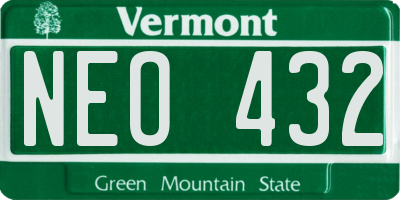 VT license plate NEO432