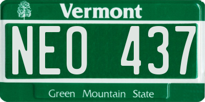 VT license plate NEO437