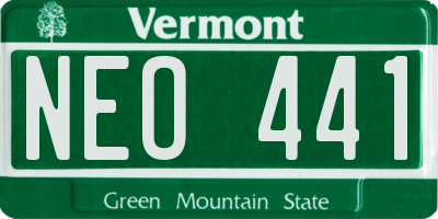 VT license plate NEO441