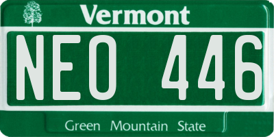 VT license plate NEO446