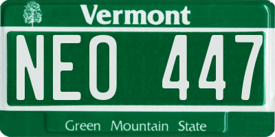 VT license plate NEO447