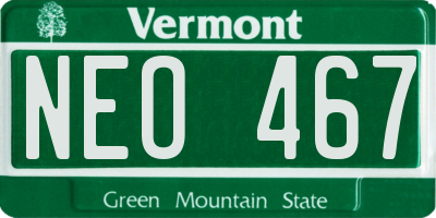 VT license plate NEO467