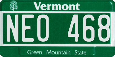 VT license plate NEO468