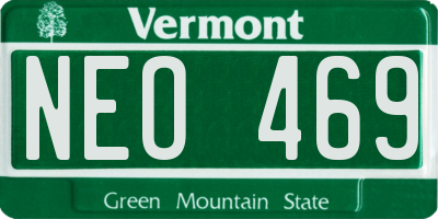 VT license plate NEO469