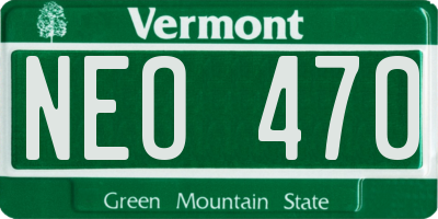 VT license plate NEO470