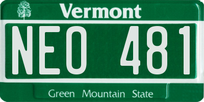 VT license plate NEO481