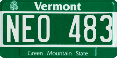 VT license plate NEO483