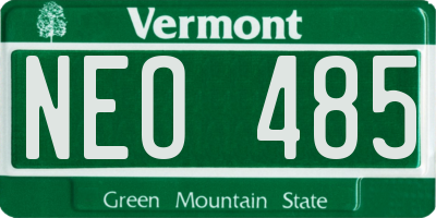 VT license plate NEO485