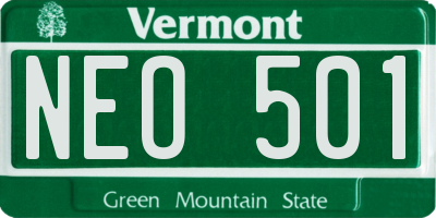 VT license plate NEO501