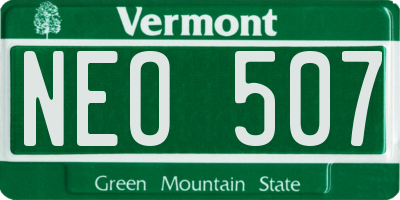 VT license plate NEO507