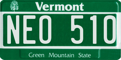 VT license plate NEO510
