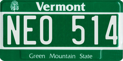 VT license plate NEO514