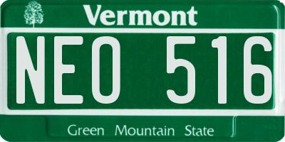 VT license plate NEO516