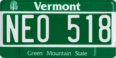 VT license plate NEO518