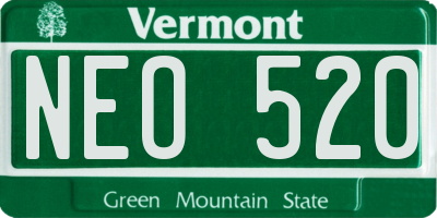 VT license plate NEO520