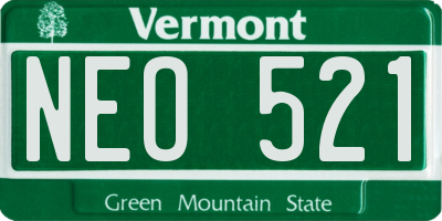 VT license plate NEO521