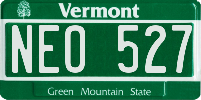 VT license plate NEO527
