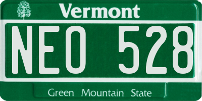VT license plate NEO528