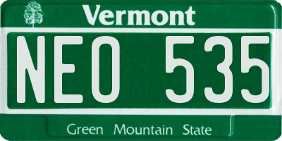 VT license plate NEO535