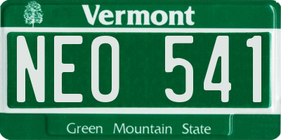 VT license plate NEO541