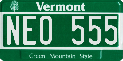 VT license plate NEO555