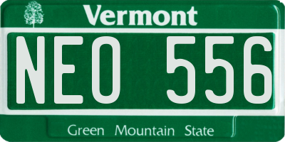 VT license plate NEO556