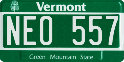 VT license plate NEO557