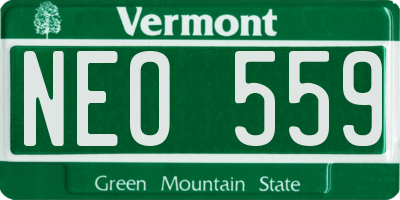 VT license plate NEO559