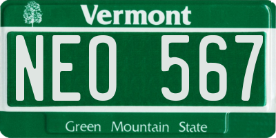 VT license plate NEO567
