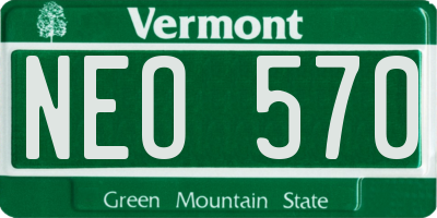 VT license plate NEO570