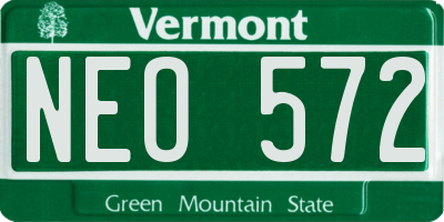 VT license plate NEO572