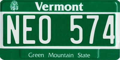 VT license plate NEO574