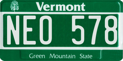 VT license plate NEO578