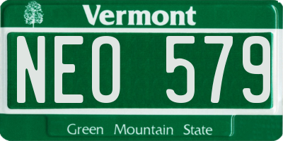 VT license plate NEO579
