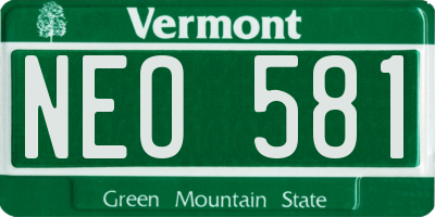 VT license plate NEO581