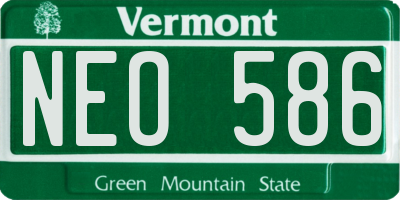 VT license plate NEO586
