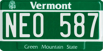 VT license plate NEO587