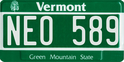 VT license plate NEO589