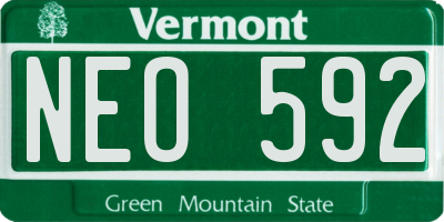 VT license plate NEO592