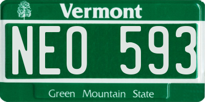 VT license plate NEO593