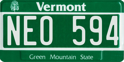 VT license plate NEO594
