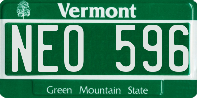 VT license plate NEO596