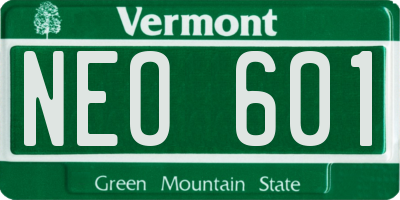 VT license plate NEO601