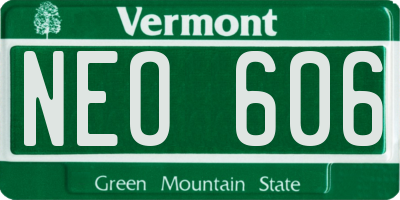 VT license plate NEO606
