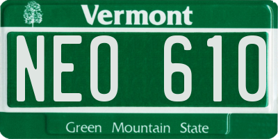 VT license plate NEO610