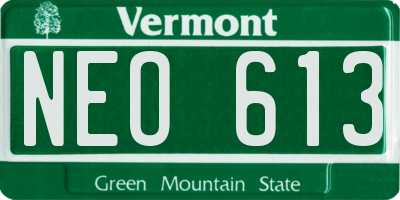 VT license plate NEO613