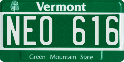 VT license plate NEO616