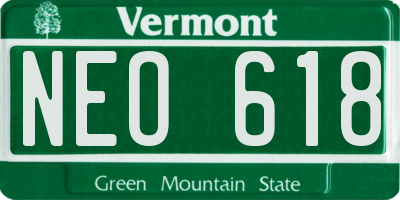 VT license plate NEO618