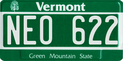 VT license plate NEO622