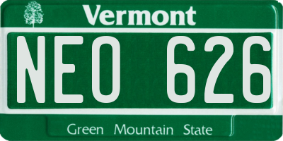 VT license plate NEO626